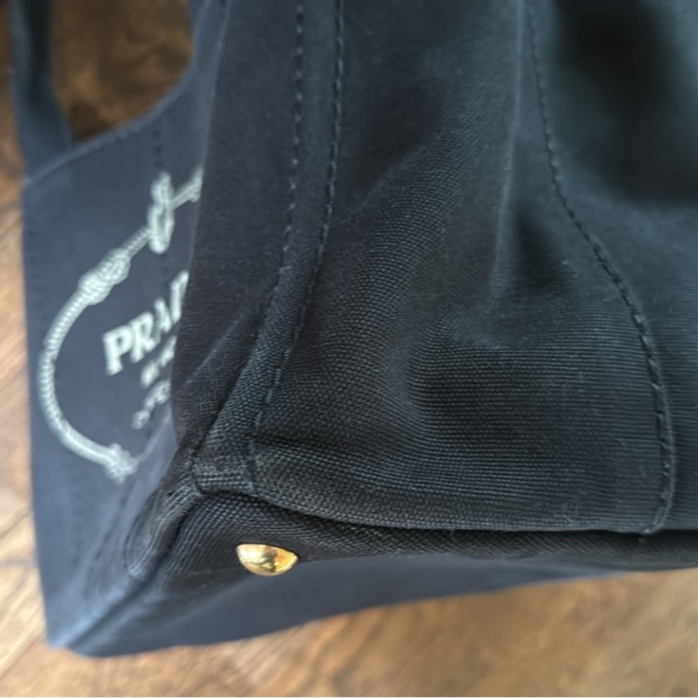 Prada Black Canapa Tote Bag - Picture 7 of 8